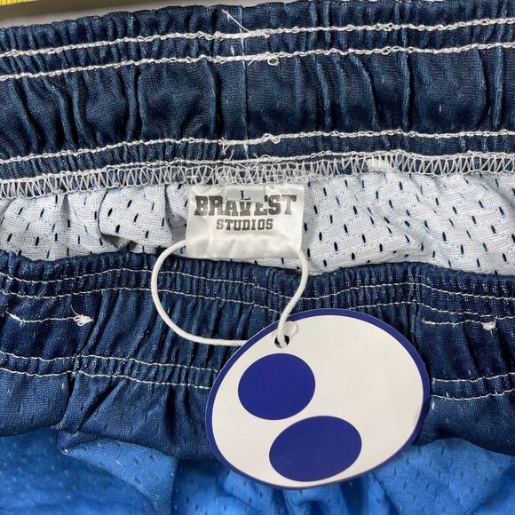 Bravest Studios Mesh Shorts Statue of Liberty Graphic Blue Orange Men’s L - Picture 7 of 7